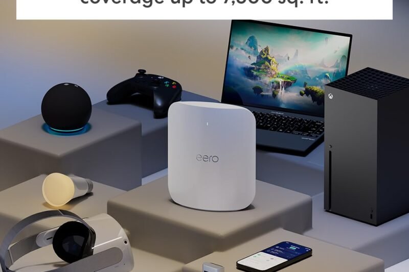 Amazon eero Max 7 mesh wifi system (newest model) – Supports internet plans up to 10 Gbps, Coverage up to 7,500 sq. ft., Connect 750+ devices, 3-pack